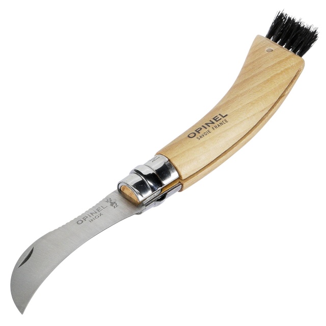 Opinel seenenuga No. 08 Mushroom Foldable Knife with Brush