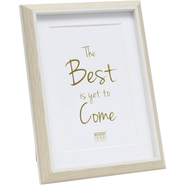 Deknudt pildiraam S46WG3 P1 Kunstst. 18x24 natur hell, weiße Kante, Passep.