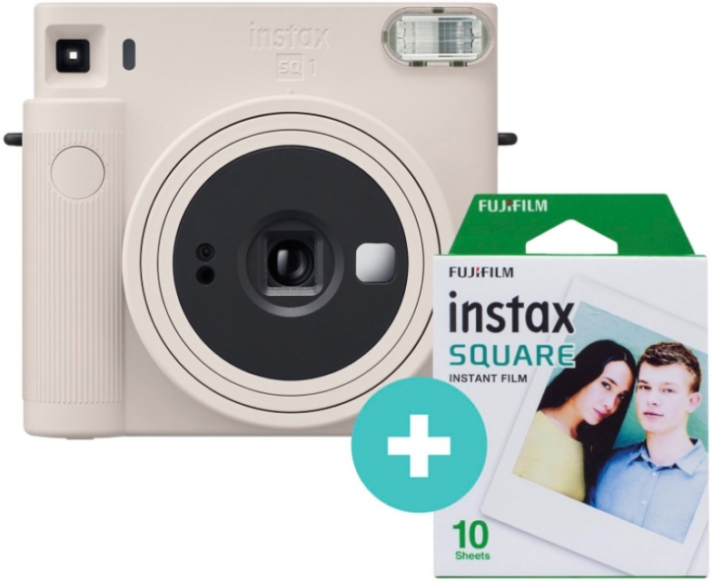Fujifilm polaroid kaamera instax SQUARE SQ1 Chalk White, valge + Instax Square fotopaber (10tk)