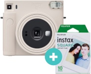 Fujifilm polaroid kaamera instax SQUARE SQ1 Chalk White, valge + Instax Square fotopaber (10tk)