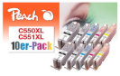 Peach tindikassett Canon PGI-550XL/CLI-551XL Multi-10-Pack je 2x