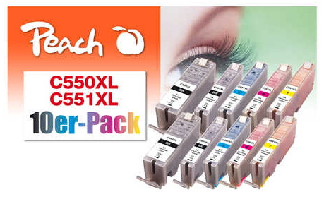 Peach tindikassett Canon PGI-550XL/CLI-551XL Multi-10-Pack je 2x