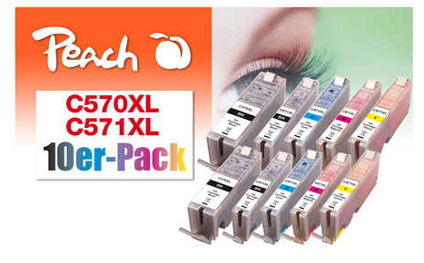 Peach tindikassett Canon PGI-570XL/CLI-571XL Multi-10-Pack je 2x