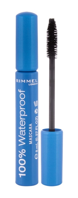 Rimmel London ripsmetušš 100% Waterproof 8ml, 001 Black Black, naistele