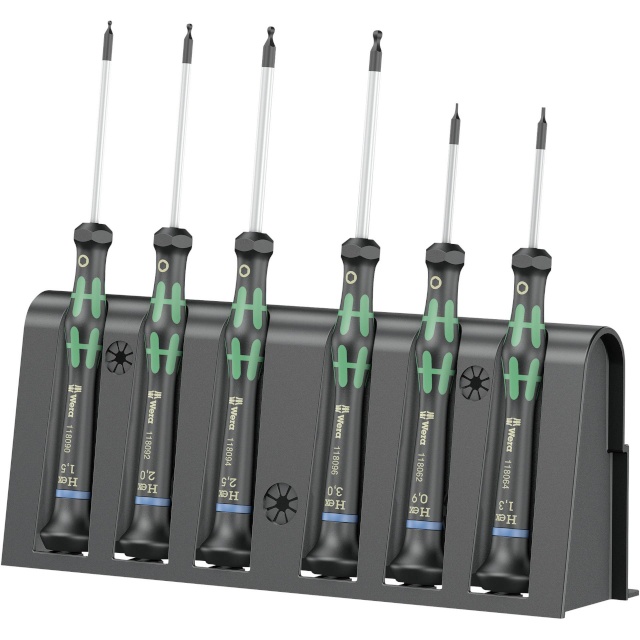 WERA kruvikeerajate kmpl 2052/6 for electronic applic. screwdriver set + Rack