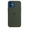 Apple kaitsekest iPhone 12 mini Silicone Case MagSafe - Cypress Green, tumeroheline