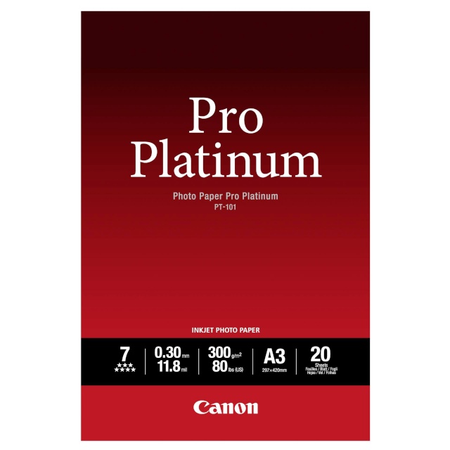 Canon fotopaber PT-101 Photo Paper Pro Platinum, A3 20 lk.