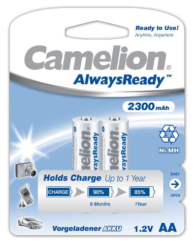 Camelion patareid AA/HR6, 2300 mAh, AlwaysReady Rechargeable Batteries Ni-MH, 2 pc(s)