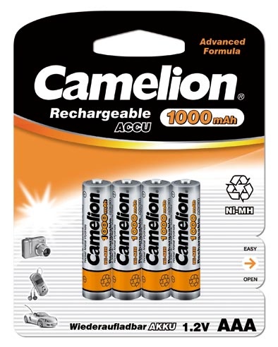 Camelion patareid AAA/HR03, 1000 mAh, Rechargeable Batteries Ni-MH, 4 pc(s)
