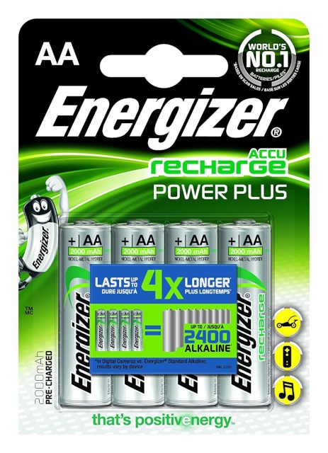 Energizer patareid AA/HR6, 2000 mAh, Rechargeable Accu Power Plus Ni-MH, 4 pc(s)