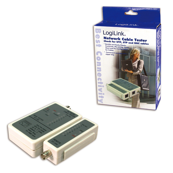 Logilink kaabli testija for RJ45 and BNC with remote unit