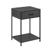 H4Y Abilaud / öökapp SEAFORD 42x35xH63cm, sahtliga, must saare melamiin, raam: must metall