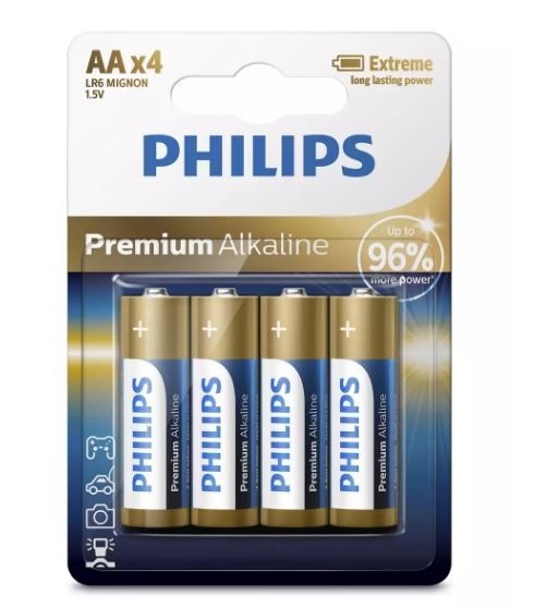 Philips patarei Premium Alkaline AA x4