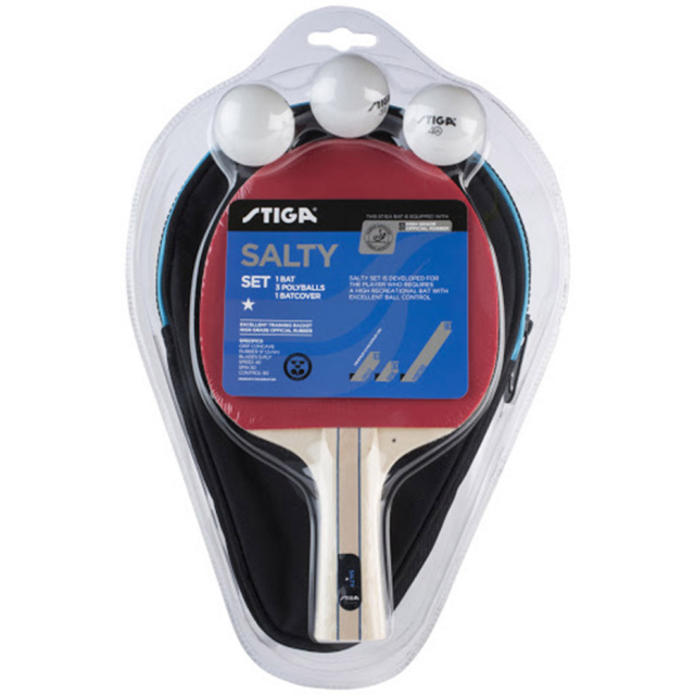 Stiga lauatennise komplekt Salty 1 reket, 3 palli, kott