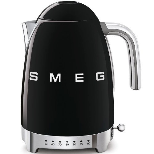 Smeg veekeetja KLF04CREU 50's Style, temperatuuri reguleerijaga, must