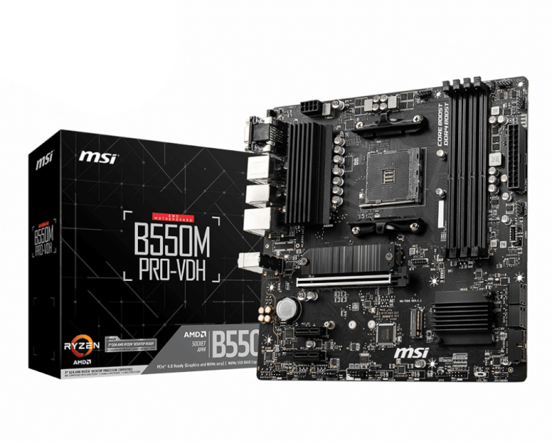 MSI emaplaat B550M PRO-VDH AMD AM4 DDR4 mATX, 7C95-017R