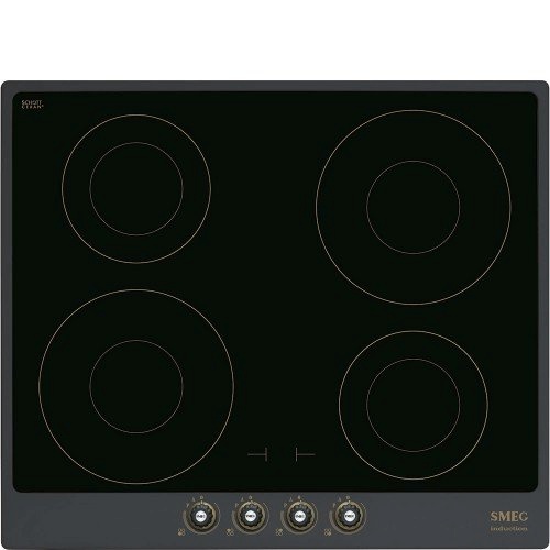 Smeg pliidiplaat SI764AOM Cortina, 4 x induktsioon, 60 cm, antratsiit/messing