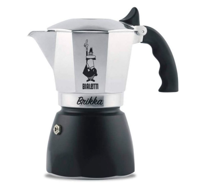 Bialetti espressokann 0007314 Brikka Espresso Machine, 4 Cups, hõbedane/must