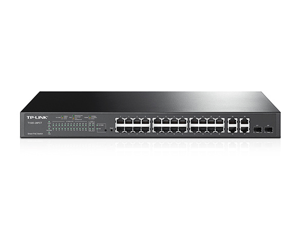 TP-Link TL-SL2428P Switch Web managed, Rack Mountable,24x10/100Mbps ports,4x10/100/1000Mbps ports,2x Combo Gigabit SFP Slots,PSU single