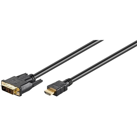 Goobay videokaabel DVI-D/HDMI cable, kuldne-plated HDMI cable, 1.5 m, must