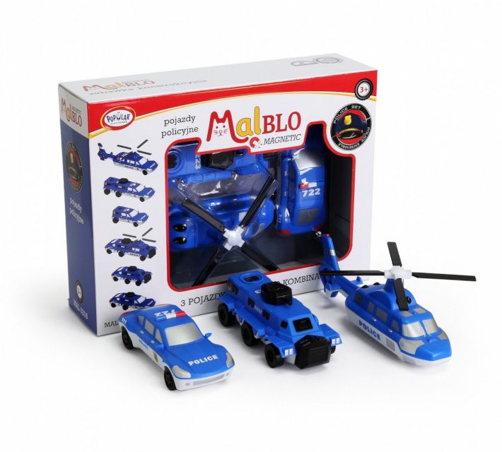 Malik mänguautod MAL-0316 MalBlo Magnetic Police vehicles
