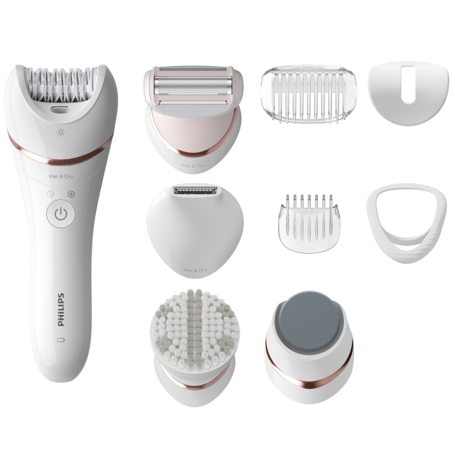 Philips epilaator BRE740/10 Satinelle Advanced Wet & Dry Epilator, roosa/valge