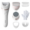 Philips epilaator BRE730/10 Series 8000 Wet & Dry Epilator, roosa/valge