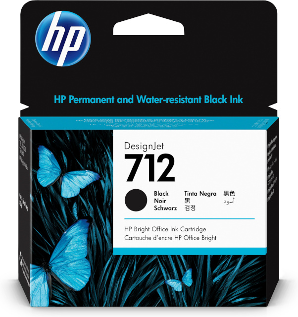 HP tindikassett 712 80-ml must Designjet