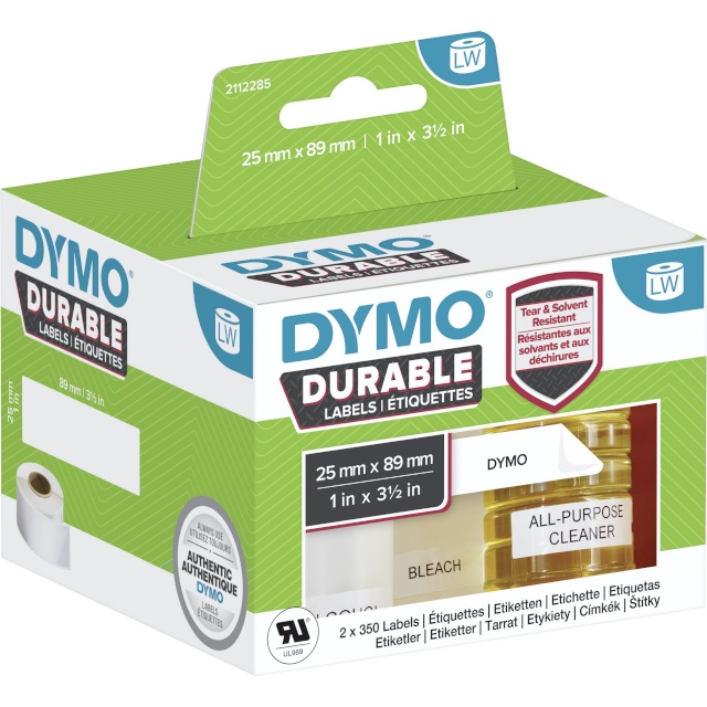 Dymo etikett LW-Kunststoff-Etiketten 25 x 89mm 2x 350 St.