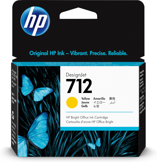 HP tindikassett 712 29-ml kollane Designjet