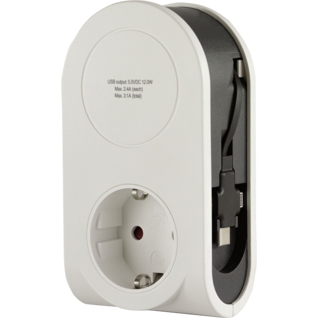 REV laadija USB Flex 3in1 0,8 m + 1x pistik