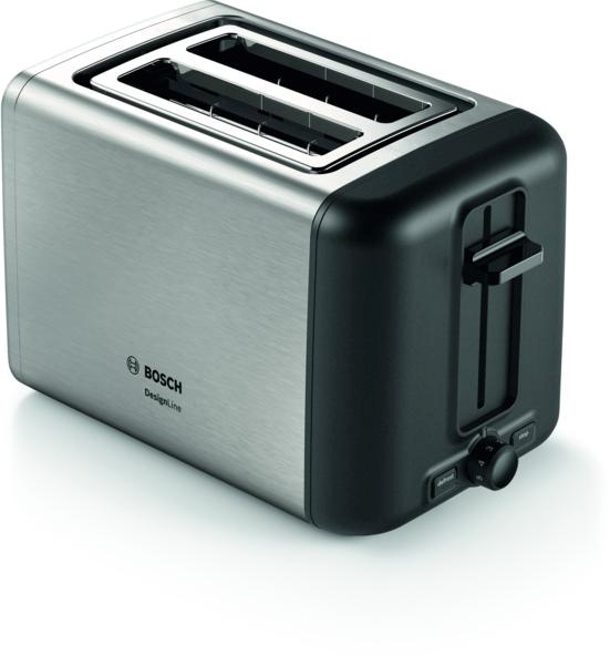 Bosch röster DesignLine TAT5P420 Compact Toaster, hõbedane/must