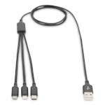 Digitus laadimiskaabel DIGITUS cable 3-in-1 cable USB-A to Lighning/MicroUSB/USB-C
