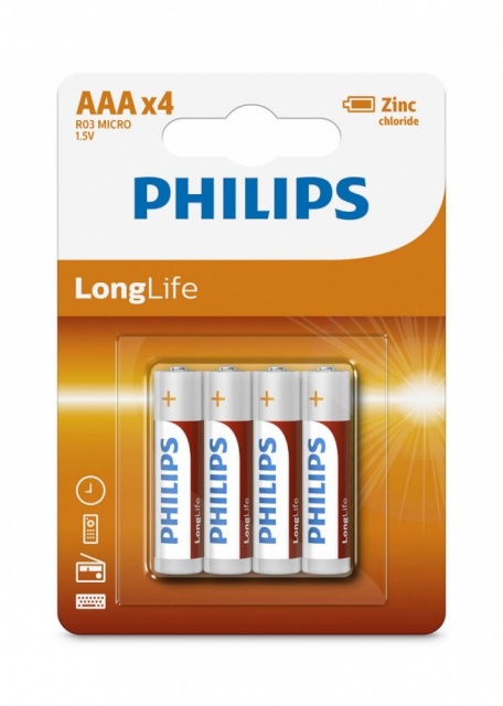 Philips patarei R03 AAA LONGLIFE 4tk