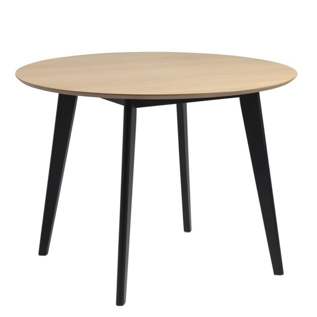 H4Y söögilaud ROXBY D105xH76cm, tamm/must, tamme spoon, puit