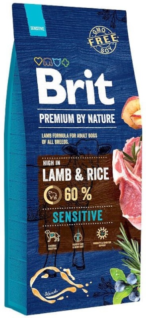 Brit kuivtoit koerale Premium By Nature Sensitive Lamb 15kg