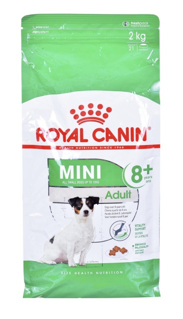 Royal Canin kuivtoit koerale Mini Adult 8+ 2kg Maize