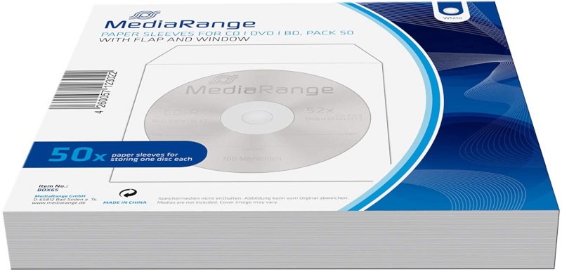 MediaRange CD-ümbrikud paberist Paper Sleeves for CD/DVD/BD 50tk.