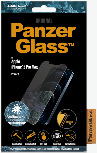 PanzerGlass kaitseklaas Anti Bacterial Privacy iPhone 12 Pro Max