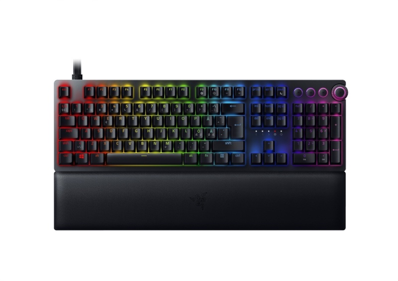 Razer klaviatuur Huntsman V2, Optical Gaming Keyboard, RGB LED light, Nordic, must, Wired