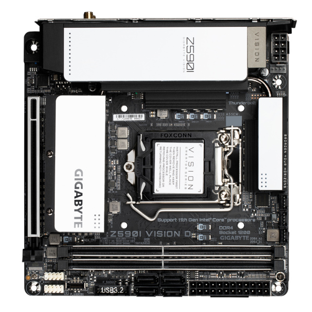 Gigabyte emaplaat Z590I VISION D, Intel, LGA1200, DDR4, Mini-ITX