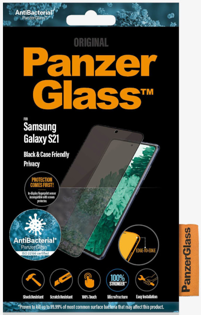 PanzerGlass kaitseklaas Case Friendly Privacy AntiBacterial Galaxy S21 must