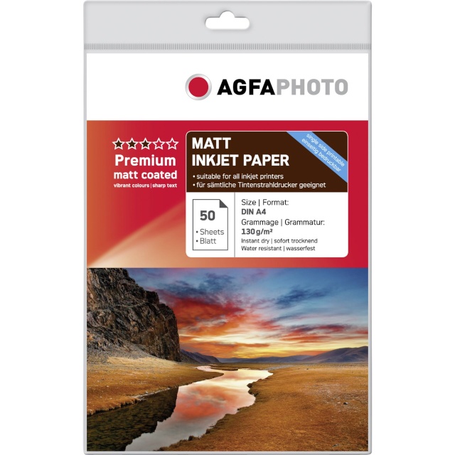 Agfaphoto fotopaber Premium Matt Coated 130g A4 50 Lehte