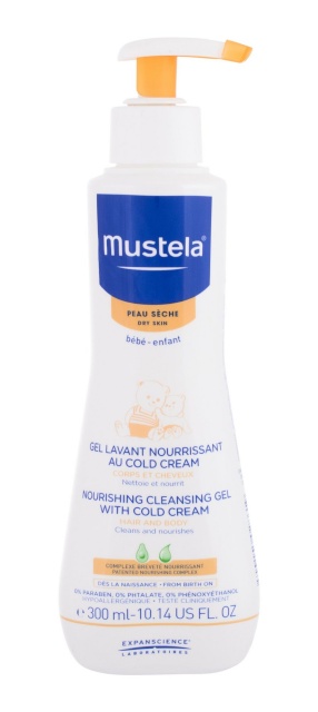 Mustela dušigeel Bébé Nourishing Cleansing Gel with Cold Cream 300ml, lastele