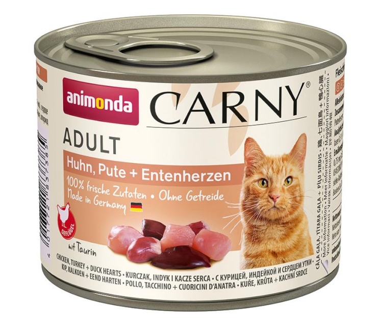 Animonda kassitoit Carny Adult flavour: chicken. turkey. duck hearts - Wet Cat Food - 200g