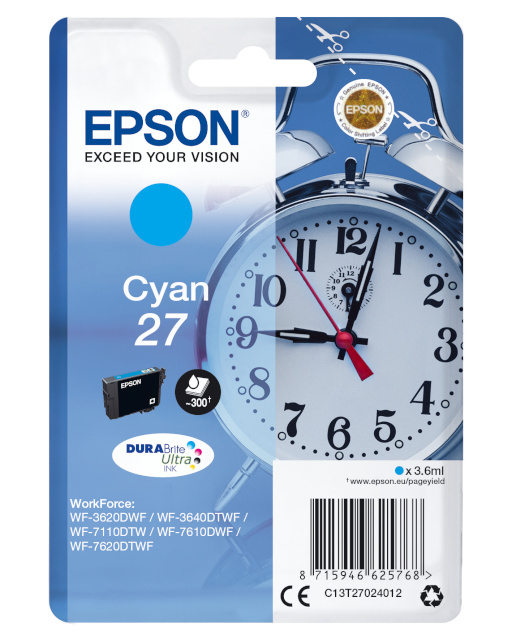 Epson tindikassett Epson 27 tsüaan Dura Brite Ultra Ink 3,6ml