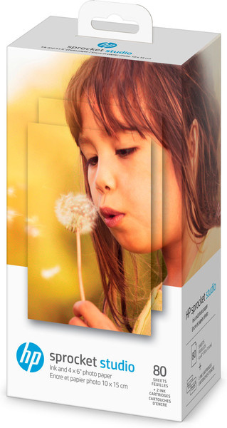 HP fotopaber + tindikassett Sprocket Studio 4x6" 80 lehte