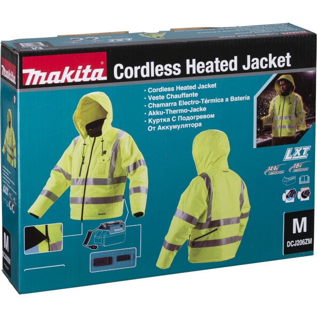 Makita aku toitega termojakk DCJ206Z Gr. M kollane Akku Thermo Jacket