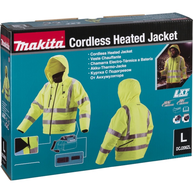 Makita aku toitega termojakk DCJ206Z Gr. L kollane Akku Thermo Jacket