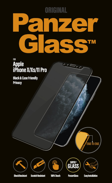 PanzerGlass kaitseklaas Apple iPhone X/Xs/11 Pro, Black Privac
